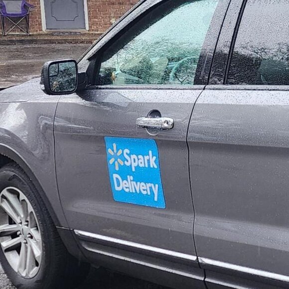 2 (TWO) Reflective DoorDash Car Magnets - Removable Decals - Delivery Door Dash - Picture 9 of 13